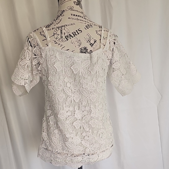 Miss Chievous Cream Lace Blouse - Picture 6 of 6